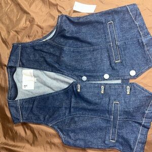 Pilcro Blue Denim Vest